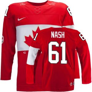 Olympic Rick Nash Authentic Červené  Team Canada dresy 61 Venkovní 2014 hokejové dresy