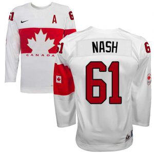 Olympic Rick Nash Authentic Bílý  Team Canada dresy 61 Domácí 2014 hokejové dresy