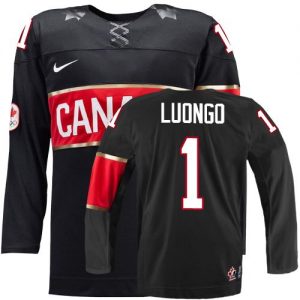 Olympic Roberto Luongo Authentic Černá  Team Canada dresy 1 Alternativní 2014 hokejové dresy