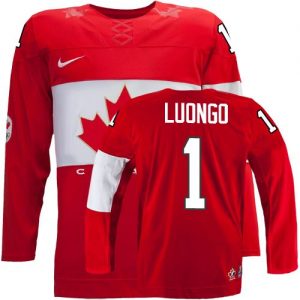 Olympic Roberto Luongo Authentic Červené  Team Canada dresy 1 Venkovní 2014 hokejové dresy