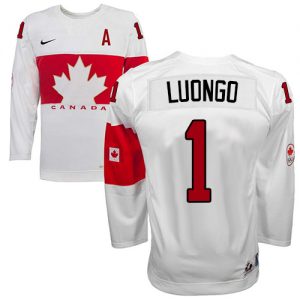 Olympic Roberto Luongo Authentic Bílý  Team Canada dresy 1 Domácí 2014 hokejové dresy