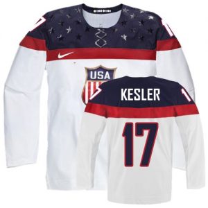 Olympic Ryan Kesler Authentic Bílý  Team USA dresy 17 Domácí 2014