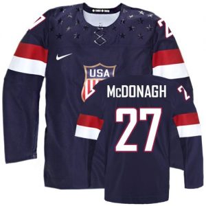 Olympic Ryan McDonagh Authentic Námořnická modrá  Team USA dresy 27 Venkovní 2014 hokejové dresy