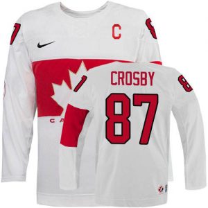 Olympic Sidney Crosby Authentic Bílý  Team Canada dresy 87 Domácí 2014 C Patch