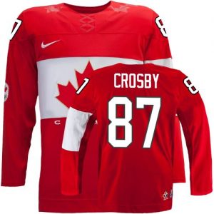 Olympic Sidney Crosby Authentic Červené  Team Canada dresy 87 Venkovní 2014 hokejové dresy