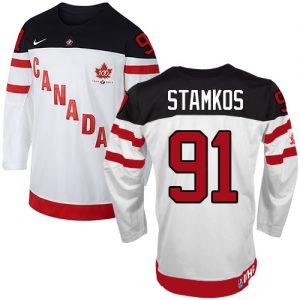 Olympic Steven Stamkos Authentic Bílý  Team Canada dresy 91 100th Anniversary