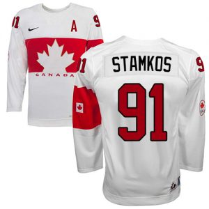 Olympic Steven Stamkos Authentic Bílý  Team Canada dresy 91 Domácí 2014