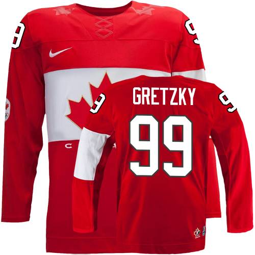 Olympic Wayne Gretzky Authentic Červené  Team Canada dresy 99 Venkovní 2014 hokejové dresy