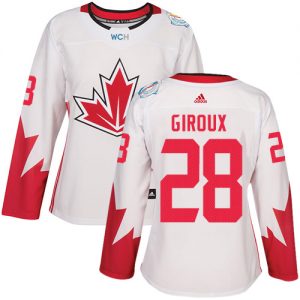 Adidas Team Canada dresy 28 Claude Giroux Authentic Bílý Domácí 2016 World Cup hokejové dresy