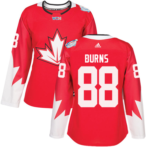 Adidas Team Canada dresy 88 Brent Burns Authentic Červené Venkovní 2016 World Cup hokejové dresy