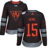 Adidas Team North America dresy Jack Eichel 15 Authentic Černá Venkovní 2016 World Cup hokejové dresy