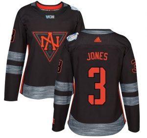Adidas Team North America dresy 3 Seth Jones Authentic Černá Venkovní 2016 World Cup hokejové dresy