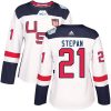 Adidas Team USA dresy 21 Derek Stepan Authentic Bílý Domácí 2016 World Cup hokejové dresy