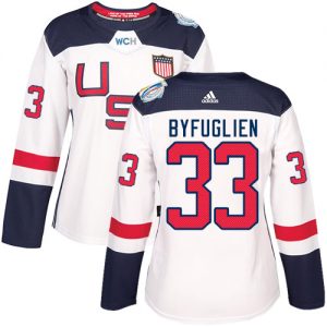 Adidas Team USA dresy 33 Dustin Byfuglien Authentic Bílý Domácí 2016 World Cup hokejové dresy