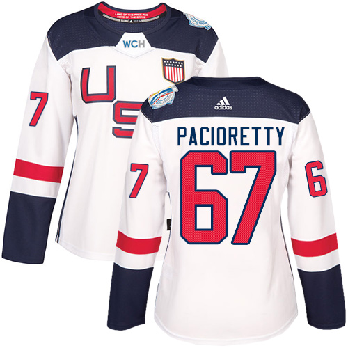 Adidas Team USA dresy 67 Max Pacioretty Authentic Bílý Domácí 2016 World Cup hokejové dresy