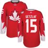Dětské Adidas Team Canada dresy 15 Ryan Getzlaf Authentic Červené Venkovní 2016 World Cup hokejové dresy