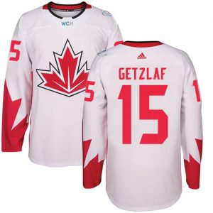 Dětské Adidas Team Canada dresy 15 Ryan Getzlaf Authentic Bílý Domácí 2016 World Cup hokejové dresy