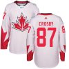 Dětské Adidas Team Canada dresy Sidney Crosby 87 Authentic Bílý Domácí 2016 World Cup hokejové dresy
