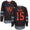 Dětské Adidas Team North America dresy Jack Eichel 15 Authentic Černá Venkovní 2016 World Cup of hokejové dresy