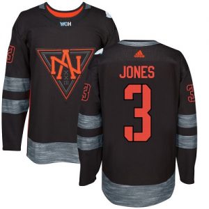 Dětské Adidas Team North America dresy 3 Seth Jones Authentic Černá Venkovní 2016 World Cup of hokejové dresy