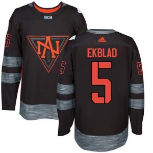 Dětské Adidas Team North America dresy 5 Aaron Ekblad Authentic Černá Venkovní 2016 World Cup of hokejové dresy