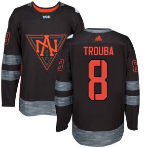 Dětské Adidas Team North America dresy 8 Jacob Trouba Authentic Černá Venkovní 2016 World Cup of hokejové dresy