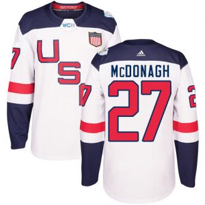 Dětské Adidas Team USA dresy 27 Ryan McDonagh Authentic Bílý Domácí 2016 World Cup hokejové dresy