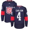 Dětské Adidas Team USA dresy 4 John Carlson Authentic Námořnická modrá Venkovní 2016 World Cup hokejové dresy