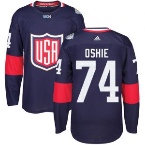 Dětské Adidas Team USA dresy 74 T. J. Oshie Authentic Námořnická modrá Venkovní 2016 World Cup hokejové dresy