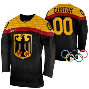 NHL Deutschland dresy Personalizované Winter Olympics Černá 2022