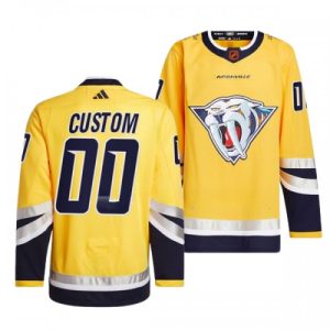NHL Nashville Predators dresy Personalizované Reverse Retro 2.0 Žlutá 2022-23