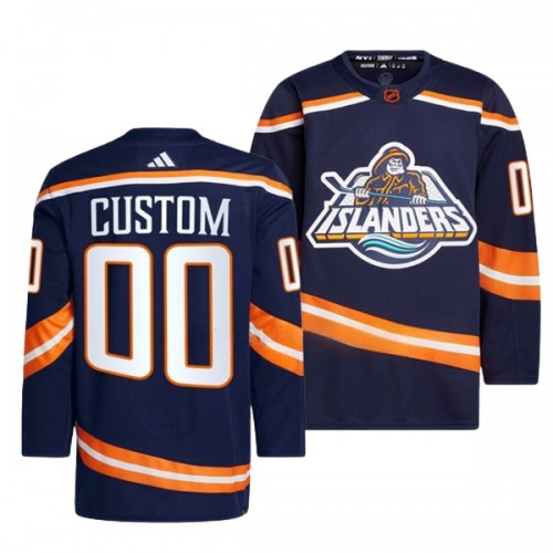 NHL New York Islanders dresy Personalizované Reverse Retro 2.0 Námořnická modrá 2022-23