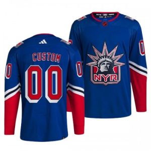 NHL New York Rangers dresy Personalizované Reverse Retro 2.0 Modrá 2022-23