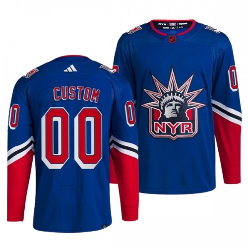 NHL New York Rangers dresy Personalizované Reverse Retro 2.0 Modrá 2022-23