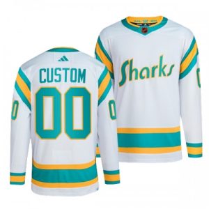 NHL San Jose Sharks dresy Personalizované Reverse Retro 2.0 Bílý 2022-23