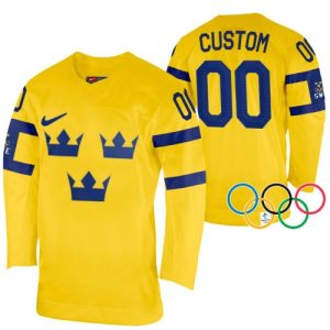 NHL Schweden dresy Personalizované Winter Olympics Žlutá 2022
