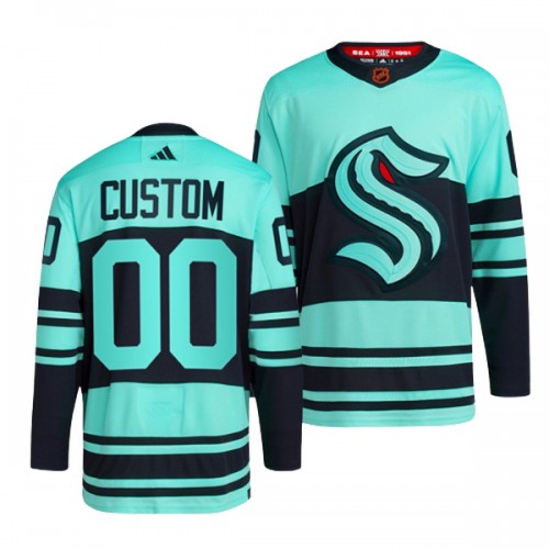 NHL Seattle Kraken dresy Personalizované Reverse Retro 2.0 EisBlue 2022-23