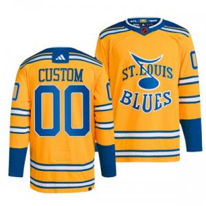 NHL St. Louis Blues dresy Personalizované Reverse Retro 2.0 Žlutá 2022-23