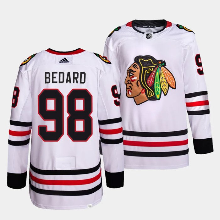 Pánské NHL Chicago Blackhawks dresy 98 Connor Bedard Authentic Červené Adidas Venkovní