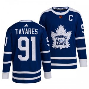 Pánské NHL Toronto Maple Leafs Dresy John Tavares 91 Reverse Retro 2.0 Modrý 2022-23