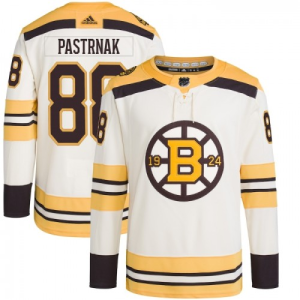 NHL Boston Bruins Dres David Pastrnak 88 100th Anniversary 2023-24 Krém Authentic