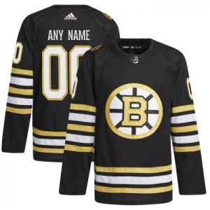NHL Boston Bruins Dres Personalizované 100th Anniversary Adidas 2023-24 Černá Authentic