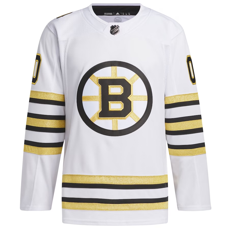 NHL Boston Bruins Dres Personalizované 100th Anniversary Primegreen 2023-24 Bílý Authentic