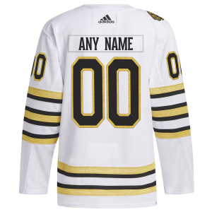 NHL Boston Bruins Dres Personalizované 100th Anniversary Primegreen 2023-24 Bílý Authentic