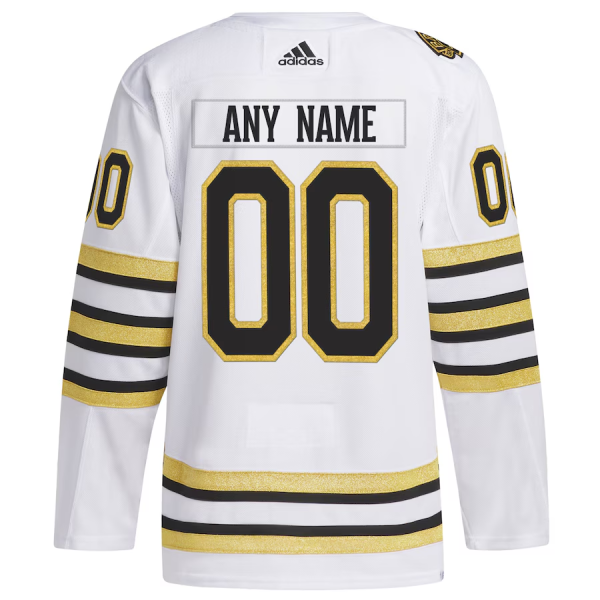 NHL Boston Bruins Dres Personalizované 100th Anniversary Primegreen 2023-24 Bílý Authentic