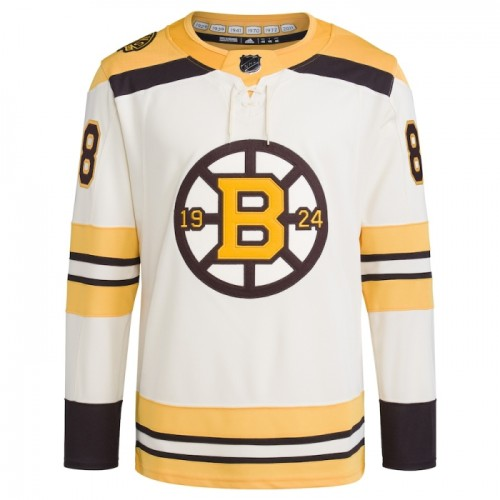 Pánské NHL Boston Bruins Dresy David Pastrnak 88 100th Anniversary Krém 2023-24